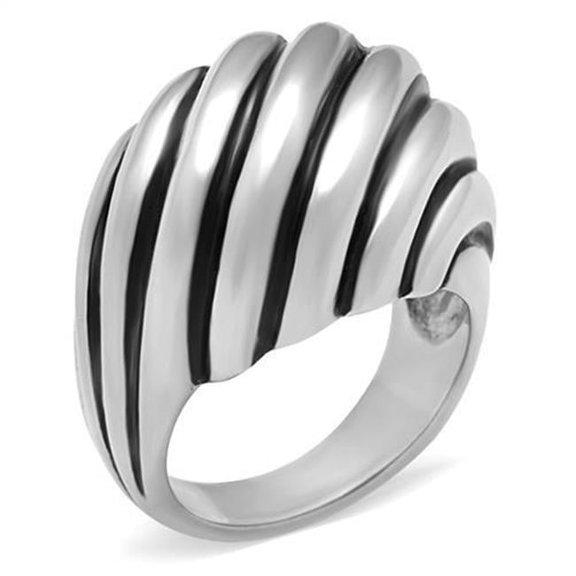 Women High Polished Stainless Steel Ring with No Stone in No Stone - Size 5