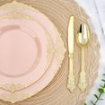 thumbnail image 3 of 350 PCS Pink and Gold Plastic Plates Plastic Dinnerware Set for 50 Guests 100 Disposable Plates 150 Sierwares 50 Cups 50 Napkins for Party Wedding Graduation, 3 of 14