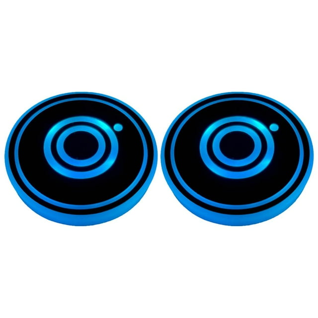 LED Car Cup Holder Lights, Rechargeable Light Up Car Accessories for Cup Holders, 7 Color Changing Luminous Coaster, Automatic Sensing Car Coasters for Cup Holders
