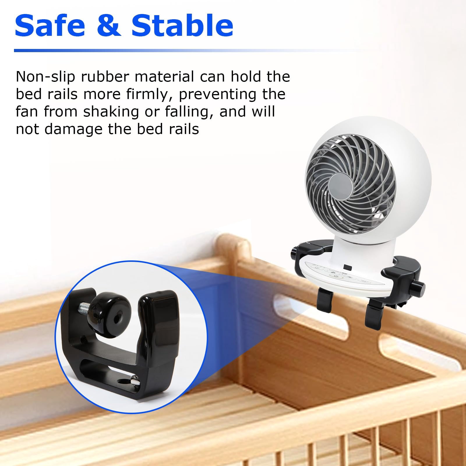 Bunk Bed Fan Holder, Clip-On Design, Fit for Bunk Buddy, Compatible with Woozoo Fans 8.27" Diameter