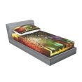 thumbnail image 2 of Ambesonne Fantasy Fitted Sheet & Pillow Sham Set, Mysterious Trees Birds, Twin, Yellow Purple, 2 of 2
