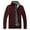 Burgundy, variant on Herrnalise Men's Stand Collar Plush Knitting Sweater Long Sleeve Solid Color Zipper Coat Gray