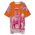 thumbnail image 3 of Pink Elephant Tropical Riders Paradise Sleepshirts For Sleeping Travels Loose Sleepdress Pajama Dress Soft Nightdress Sleepwear, 3 of 7