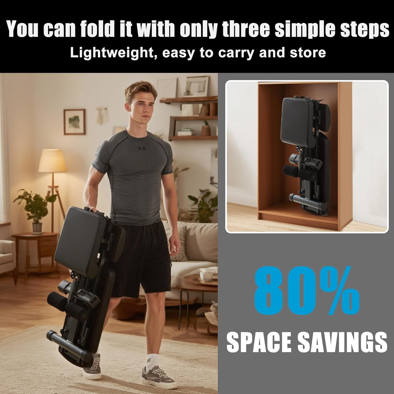 Adjustable Foldable Weight  for Home Gym, 700-800LBS Flat Incline Decline Workout  with 400+ Setups