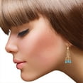 thumbnail image 3 of Galaxy Gold 14K Yellow Gold 4.81 CTW Natural Diamonds and Blue Topaz Dangle Earrings - December Birthstone - Communication & Serenity - Fine Jewelry for Women, 3 of 3