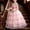Pink, variant on Girls Maxi Gown Lace Long Sleeve Cinched Bow Belted A-Line Dress Tween Elegant Fluffy Mesh Tiered Layered Evening Dresses Pink 7-8 Years