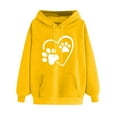thumbnail image 3 of DDAPJ pyju Cute Hoodies for Women Birthday Giftss, Dog Paw Heart Print Hooded Sweatshirt Teen Girls Loose Casual Pocket Hoodie Long Sleeve Drawstring Pullover Sweatshirts S - 3XL, 3 of 5