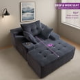 thumbnail image 6 of BYBYME Chaise Lounge Chair,No Assembly Cloud Plush Corduroy Upholstered Sofa Bed,Boneless Chaise with 3 Pillows,Cozy Sleeper Couch for Living Roomwith Ottoman,Grey, 6 of 10