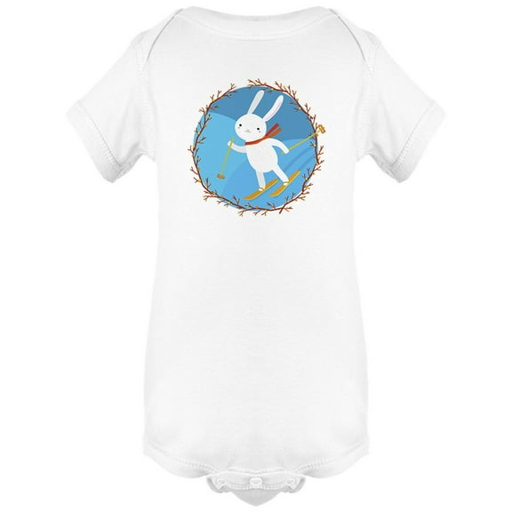 Skiing White Bunny Bodysuit Infant -Image by Shutterstock,  6 Months