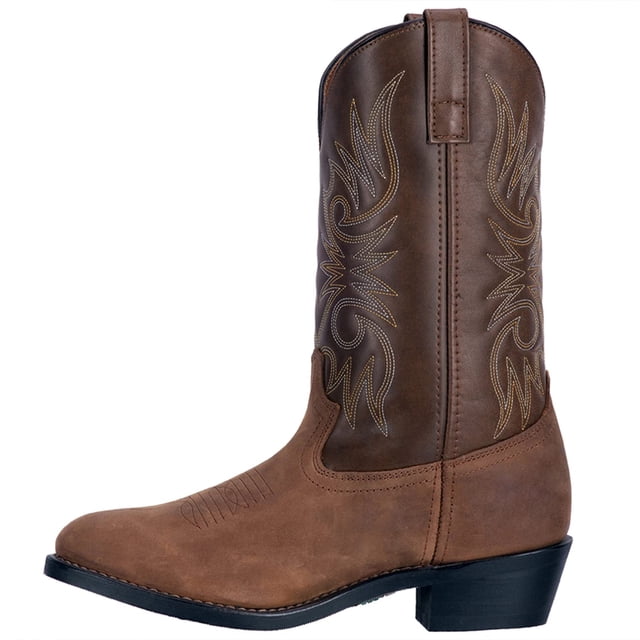 Botas Laredo Paris para hombre de piel marrón a media pantorrilla, talla 12 2E_M