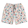 thumbnail image 2 of Honeii's Scandinavian Alphabet1 Print Men's Casual Shorts with Drawstring，Swim Trunks Quick Dry Beach Shorts, 2 of 5