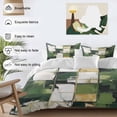 thumbnail image 4 of Abstract Oil Painting Full Duvet Cover Set, Watercolor Beige Green Graffiti 4 Piece Microfiber Bedding Set with Zipper Closure, Bed Sheet and 2 Pillow Shams, Soft Bedding Cover, 4 of 12