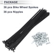 thumbnail image 4 of Unique Bargains 36pcs Universal Bicycle Spokes 13G Bike Wheel Spokes Nipple 45 Steel Black-221mm, 4 of 7