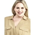 thumbnail image 3 of Terra & Sky Women’s Plus Size Surplice Top with Long Sleeves, Sizes 0X-5X, 3 of 4