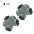 thumbnail image 3 of Uxcell Fitting 1-1/4" 5 Ways Connector Furniture Build Grade Pipe Coupling, Grey, 3 of 8