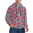 thumbnail image 2 of Kdxio Hand Drawn Strawberry Print Mens Casual Hooded Collar Drawstring Hoodies Pullover Sweatshirts Casual Long Sleeve Shirts-XX-Large, 2 of 7