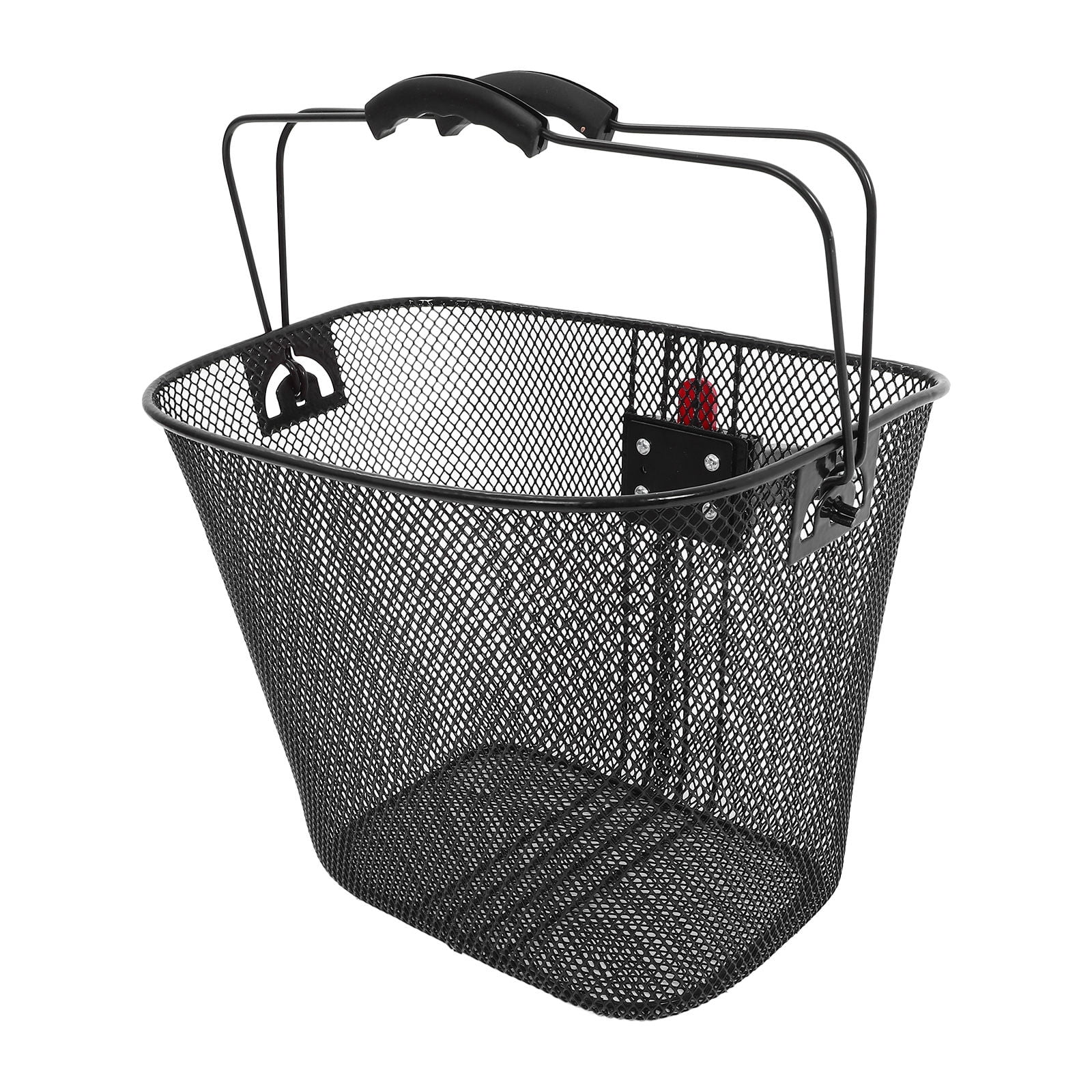 PBPBOX Black Metal Bicycle Basket Front Handlebar Detachable Bike Basket for Outdoor Use and Decoration