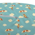 thumbnail image 3 of Monkey Pouf Cover with Zipper, Rhythmic Monkeys Along Parachutes on Pastel Tone Colored Backdrop, Soft Decorative Fabric Unstuffed Case, 30" W X 17.3" L, Eggshell and Burnt Sienna, by Ambesonne, 3 of 5