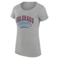 thumbnail image 2 of Women's G-III 4Her by Carl Banks Gray Colorado Avalanche Super-Slim Fit Lightweight Filigree Logo T-Shirt, 2 of 3