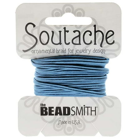 Soutache Cord - BeadSmith Soutache Braided Cord 3mm Wide - Blue (3 Yard Card)