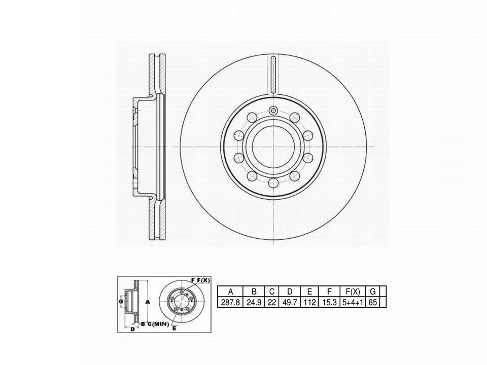 UltraHC Coated High Carbon Brake Rotor, Front UR002474, Volkswagen Jetta 2020-2005