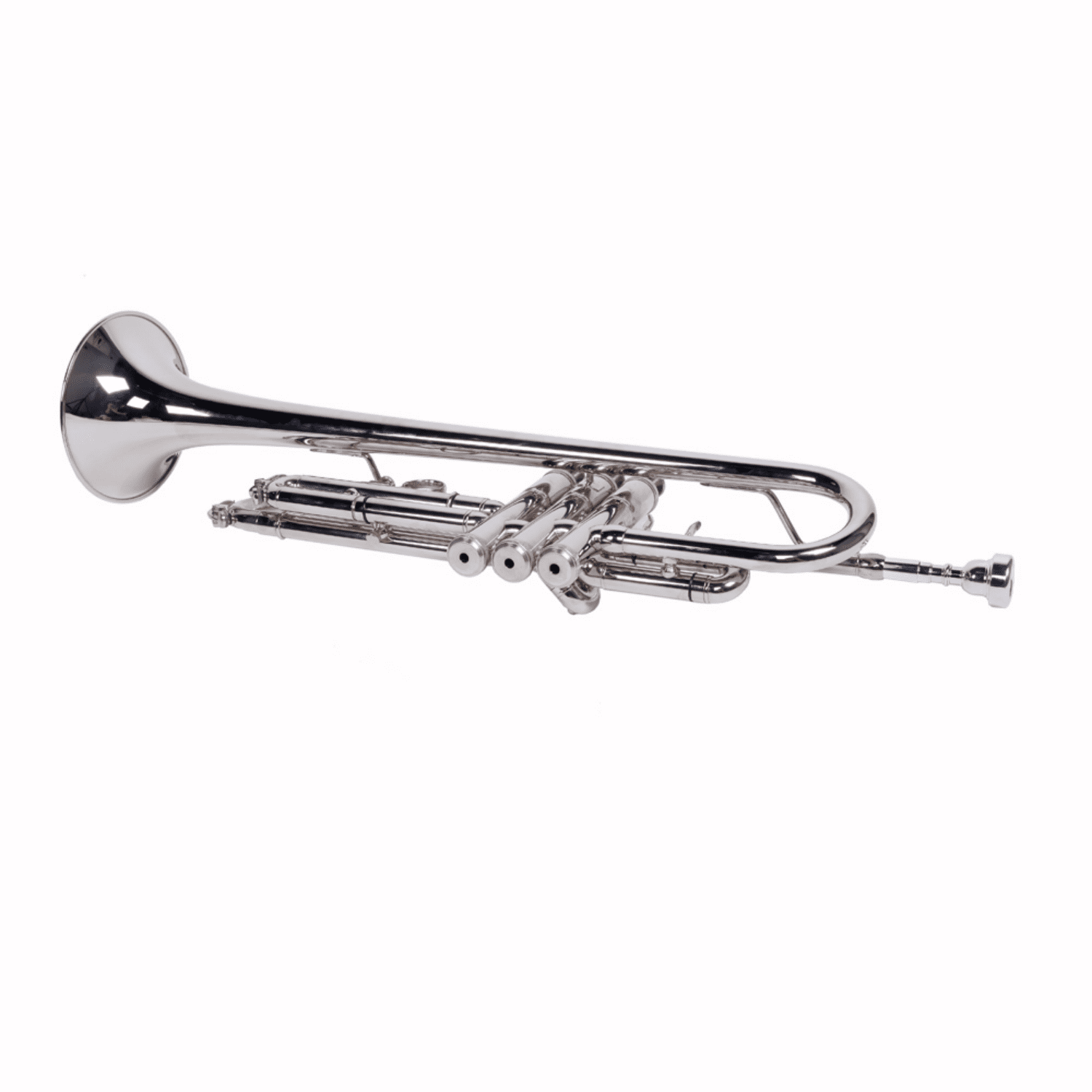 Hassch Brass Trumpet with Case, Drop B Trumpet for Beginners with Mouthpiece & Gloves, Silver