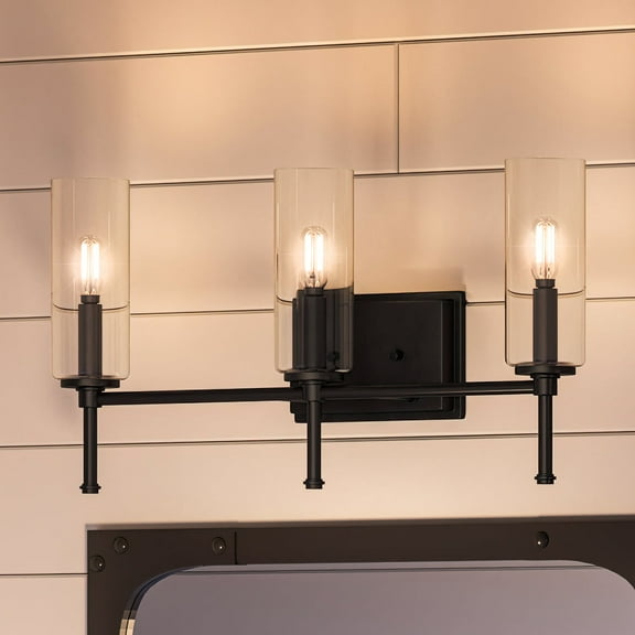 Luxury Contemporary Bath Light, 11.5H x 22.125W, with Luxe Industrial Style, Midnight Black, UHP4230 by Urban Ambiance
