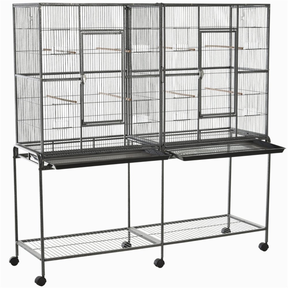 Large Metal Bird Cage for Small to Medium Birds, 64.25 Inch Height