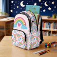 thumbnail image 3 of Xoenoiee Rainbow Heart Floral Pattern Backpack for Girls 17 Inch Bookbags with Zipper Pocket, Lightweight Students School Bag Packs Satchel Laptop Bags Bookbag for Elementary Kindergarten, 3 of 7