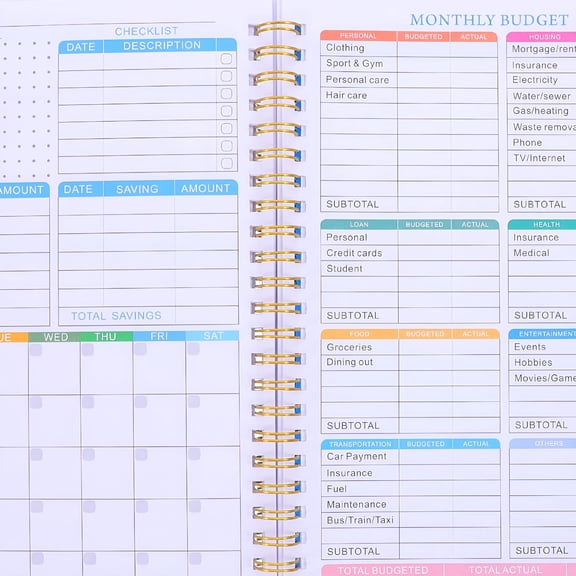 CCOCC Portable A5 Budget Notebook Sturdy Budget Planner Monthly Expense Tracker Management Book Household Money Tracker