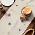thumbnail image 3 of 4th of July Floral Table Runner 72 Inches, Vintage Red Blue Roses Patriotic Bed Runner Dresser Scarves Tabletop for Indoor Outdoor Parties/Ceremony/Banquet, 14" x 72", 3 of 9