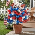 thumbnail image 5 of Memorial Day Flowers for Cemetery: Outdoor Grave 250th Anniversary USA Decorations - Fathers Day Cemetery Flowers for Grave - Patriotic Artificial Red White Blue Roses, 5 of 9