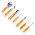 thumbnail image 1 of Matsuzay 7 Uds. Kit de herramientas para tallar calabazas, juego de herramientas para tallar calabazas de Halloween, plantillas, suministros de corte de Kits de decoración para fiestas Matsuzay HA007619-00, 1 of 6