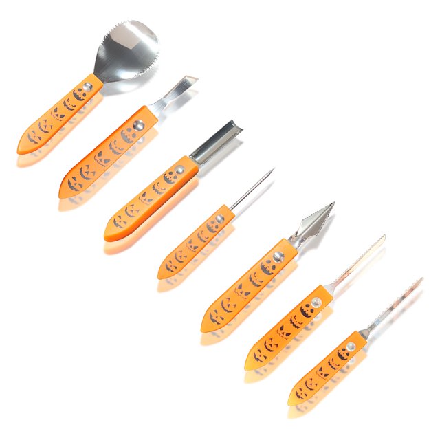 Matsuzay 7 Uds. Kit de herramientas para tallar calabazas, juego de herramientas para tallar calabazas de Halloween, plantillas, suministros de corte de Kits de decoración para fiestas Matsuzay HA007619-00