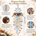 thumbnail image 2 of Crystal Cascade Christmas Light, Hanging LED Snowflake Icicle Lights, Lighted Window Decoration for Living Room, Porch, Entryway and Holiday Display, 2 of 8