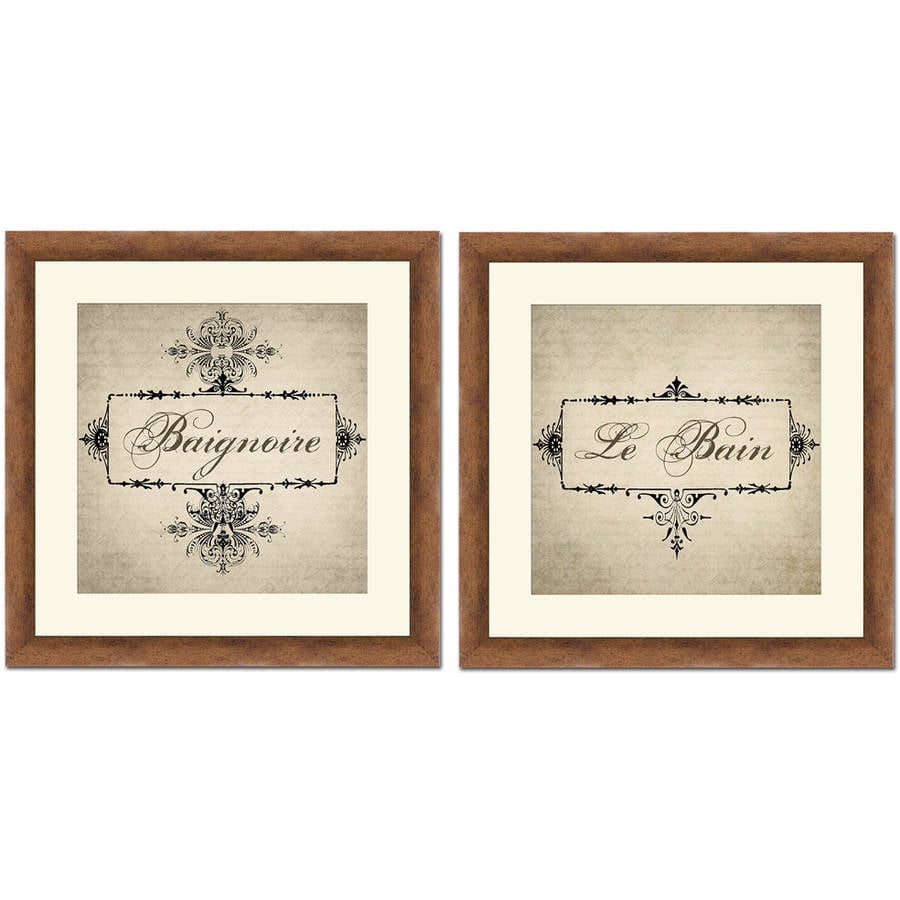 Bathroom Art Wall Art, 18" x 18", Set of 2 - Walmart.com