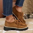 thumbnail image 5 of Women’s Suede Tassel Platform Loafers, Comfortable Lace-Up Shoes for Fall/Winter Commutes, School Days, and Casual Office Looks, 5 of 9