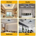 thumbnail image 3 of Ventilador de techo LED 32'' fandelier moderno - perfil bajo empotrado - control remoto y APP - brillo ajustable - ultra silencioso para dormitorio o salón - color negro, 3 of 7