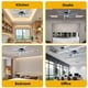 thumbnail image 3 of Ventilador de techo LED 32'' fandelier moderno - perfil bajo empotrado - control remoto y APP - brillo ajustable - ultra silencioso para dormitorio o salón - color negro, 3 of 7
