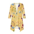 thumbnail image 5 of SELONE Long Cardigan Sweaters for Women Long Sleeve Plus Size Tunic Open Front Cardigans Without Hoodie Flowers Lightweight Beach Vacation Wear Yellow S, 5 of 5