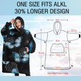 thumbnail image 4 of Oversized Wearable Blanket Hoodie,Black Blue Butterfly Dandelion Pattern Sherpa Blanket Hoodie with Super Pockets,Super Warm Fuzzy Pullover for Women & Men, 4 of 6
