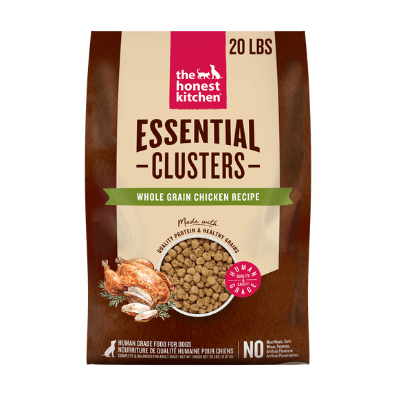 The Honest Kitchen Human Grade Essential Clusters Dry Dog Food Whole Grain Chicken Dry Dog Food 20 lb Bag