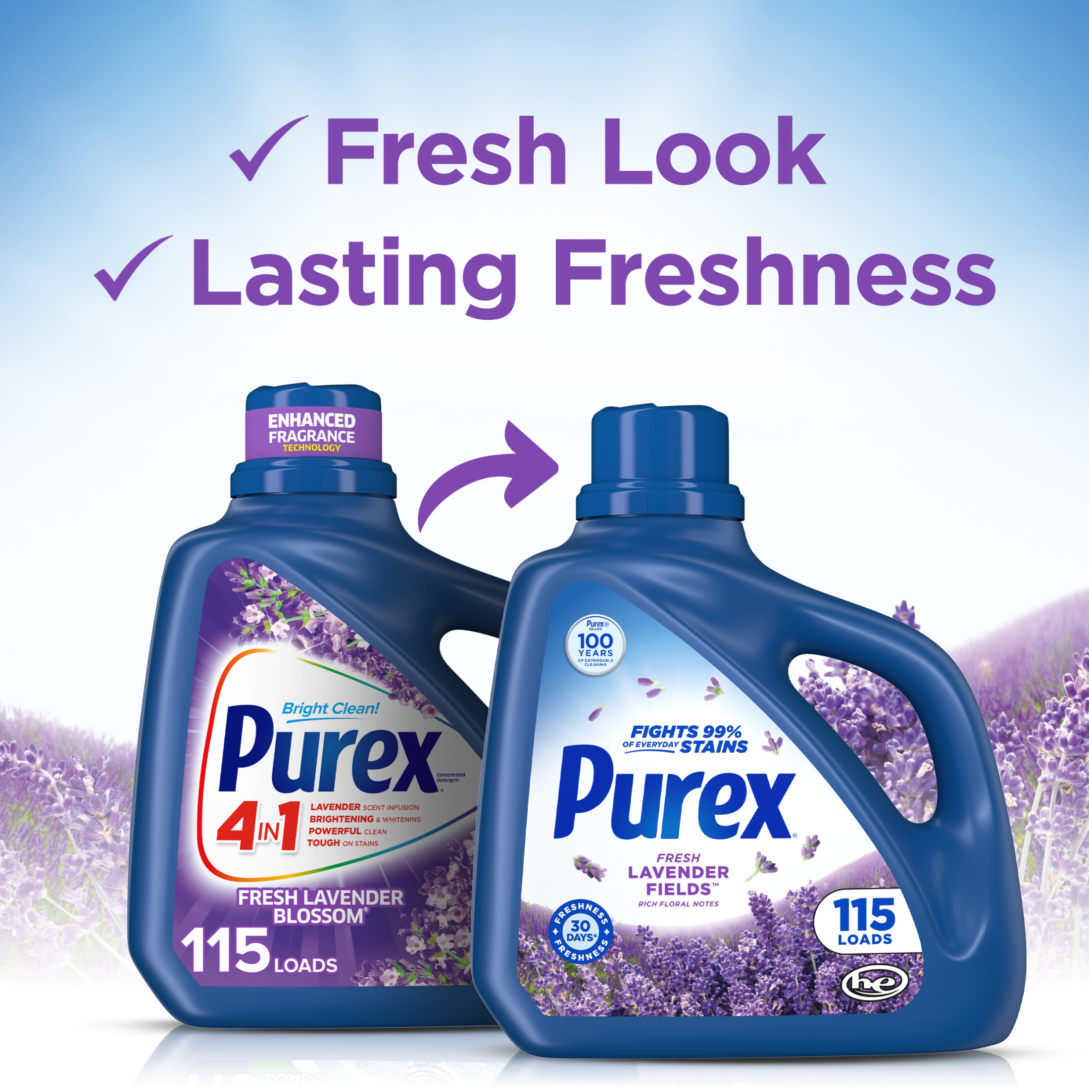 Purex Fresh Lavender Fields Liquid Laundry Detergent photo 2
