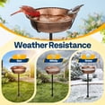 thumbnail image 6 of SPECSTAR Bird Bath for Outside, Outdoor 13'' Birdbath Bowl with Metal Ground Stake, Weather-Resistant ABS Bird Bath and Feeder for Garden, 1.45 Gallons, Bronze, 6 of 8