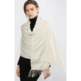 thumbnail image 4 of RIIQIICHY Ivory Pashmina Winter Scarf for Women Shawl Wrap for Dresses Wedding Shawl for Bridesmaids, 4 of 7