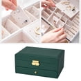 thumbnail image 6 of Jewelry Box Showcase with Drawer 4 Hooks Ears Jewellery Gift Green, 6 of 7
