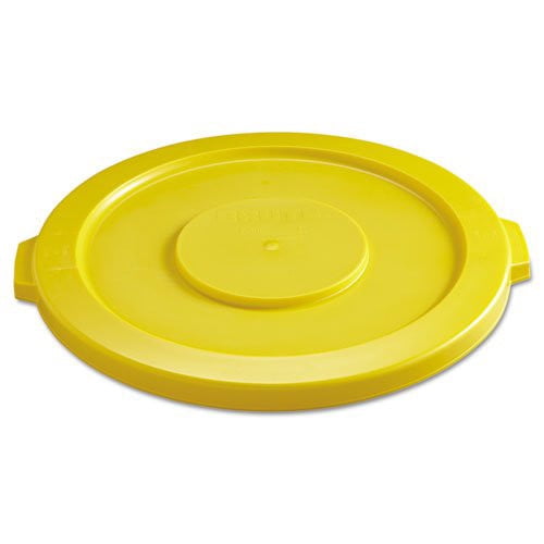 Rubbermaid Commercial FG263100YEL Brute Round 22-1/4 in. Flat Top Lid - Yellow
