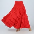 thumbnail image 2 of Yunhgft Flamenco Ballroom Dance Costume Waltz Long Skirt , as described Red, 2 of 9