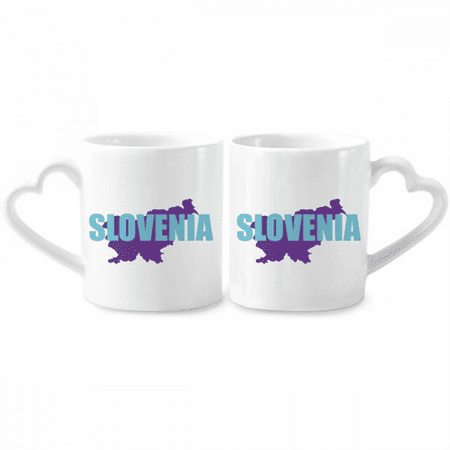 

Map Slovenia Europe Art Deco Fashion Couple Porcelain Mug Set Cerac Lover Cup Heart Handle