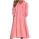 thumbnail image 3 of TaTaai Women's Casual Solid Color Hooded Long Sleeve Plush Pocket Dress Round Neck Loose Comfortable Home Long Nightgown Loungewear Gift, 3 of 5